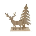 thumbnail image 1 of Cheapark Rustic Wooden Christmas Deer Ornament - Handcrafted Decor, Festive Accent for Christmas Trees Home Indoor Holiday Ambiance, 1 of 8