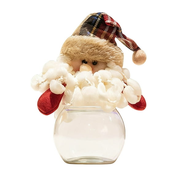 Cheapark Santa & Snowman Christmas Candy Jar - Decorative Storage Container, Festive Design for Candy Packaging & Home Holiday Decor