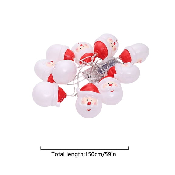 Cheapark Santa/Snowman/Snowflake LED Christmas String Lights - Multi-Figure Ornament for Tree & Home, Festive Illumination for Holiday Ambiance