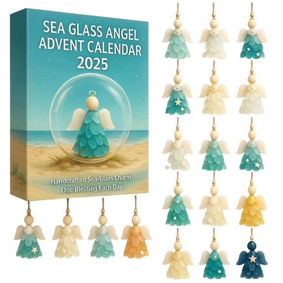 Cheapark Sea Glass Advent Calendar - 24-Day Countdown Decor, Festive Holiday Xmas Accent for Home, Unique Seasonal Gift for Festive Countdown