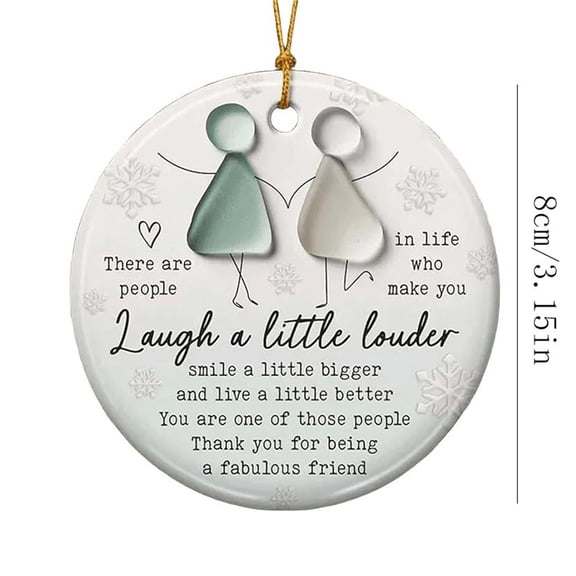 Cheapark Sea Glass Friendship Ornament Inspirational Quote Hanging Decor Friend Birthday Gift Christmas Tree Keepsake