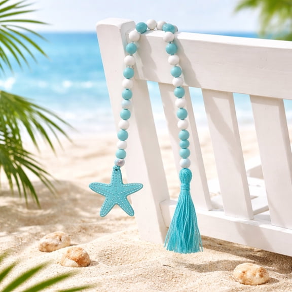 Cheapark Seashell Bead Garland Beach Hanging Ornament for Home Wall Door Starfish Shell Nautical Summer Decoration Gift