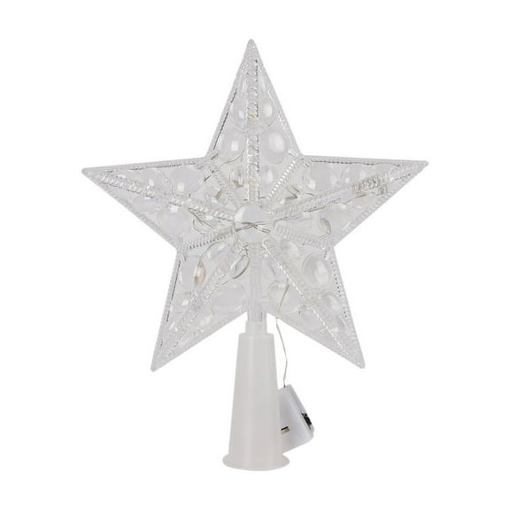 Cheapark Shatterproof Hollow Star Christmas Tree Topper - Festive Holiday Decoration for Home Christmas Tree Peak, Enhancing Ambiance