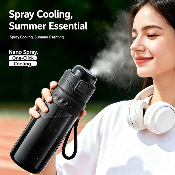 Cheapark Shockproof Spray Water Cup Portable Outdoor Summer Drinking Vessel Gift