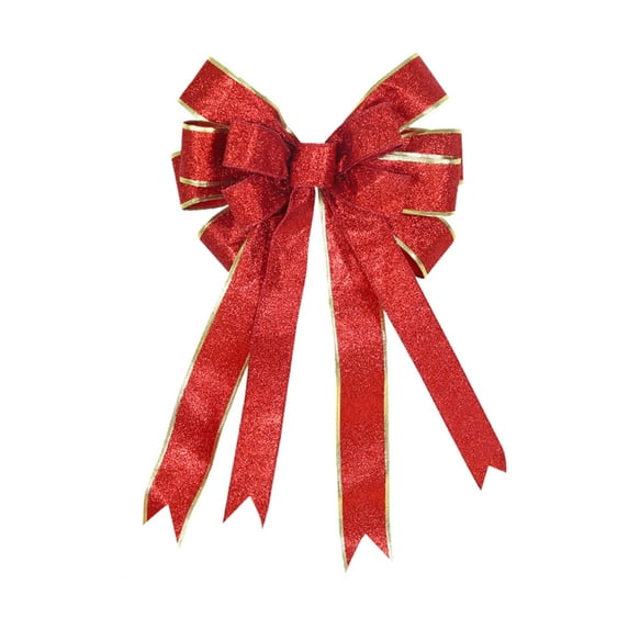 Cheapark Silver Christmas Bows Outdoor Decoration Wreath Bows，Burlap LED Lights Winter Door Wall Decor Christmas Tree Topper for Indoor Outside