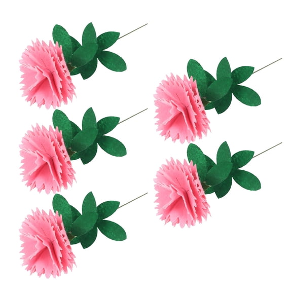 Cheapark Simulation Flower Decor Carnation Bouquet Art Kit 5 Pieces