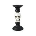 thumbnail image 1 of Cheapark Skull Ornament Pillar Candle Holder Halloween Decoration Indoor Resin Wax Candelabra For Tabletop Gothic Centerpiece, 1 of 6