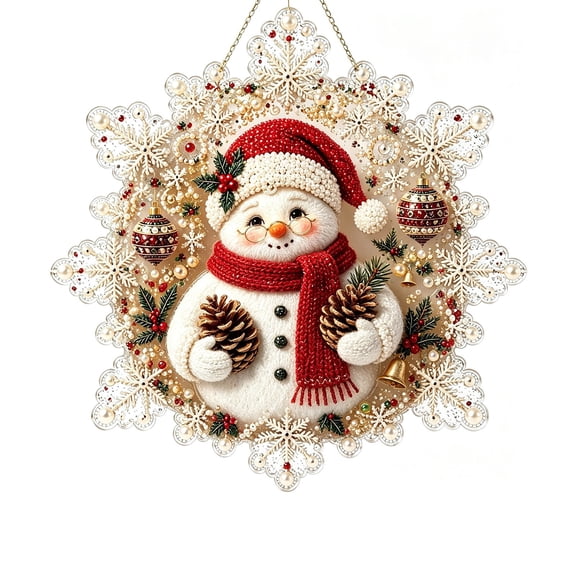 Cheapark Snowflake Shaped Christmas Tree Acrylic Hanging Ornament Holiday Home Party Decoration Gift