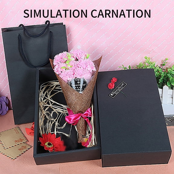 Cheapark Soap Flower Simulation Carnation for Mothers Day or Lover Gift 7 Pieces