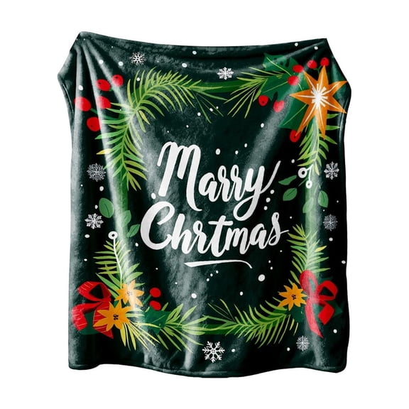 Cheapark Soft Flannel Christmas Print Blanket - 29.5x39.4in Comfortable Throw, Suitable for Bedroom, Sofa & Indoor Holiday Decor