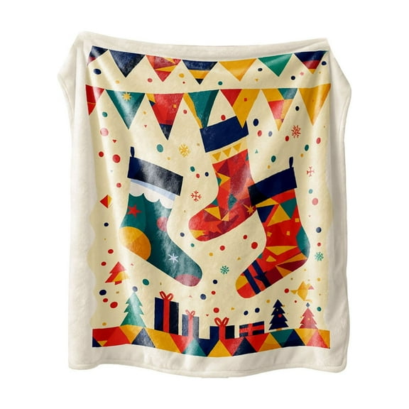 Cheapark Soft Flannel Christmas Print Blanket - 29.5x39.4in Comfortable Throw, Suitable for Bedroom, Sofa & Indoor Holiday Decor