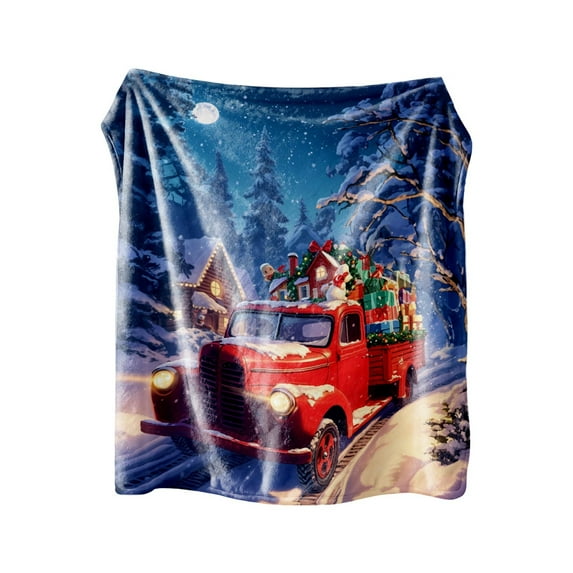 Cheapark Soft Flannel Christmas Print Blanket - 51.2x39.4in Oversized Throw, Cozy Decor for Bedroom, Sofa & Holiday Gatherings