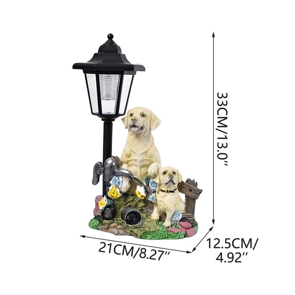 Cheapark Solar Garden Light Resin Dog Statue Labrador shaped resin solar statue lamp for yard balcony villa home outdoor landscape and courtyard decorative lighting Gift