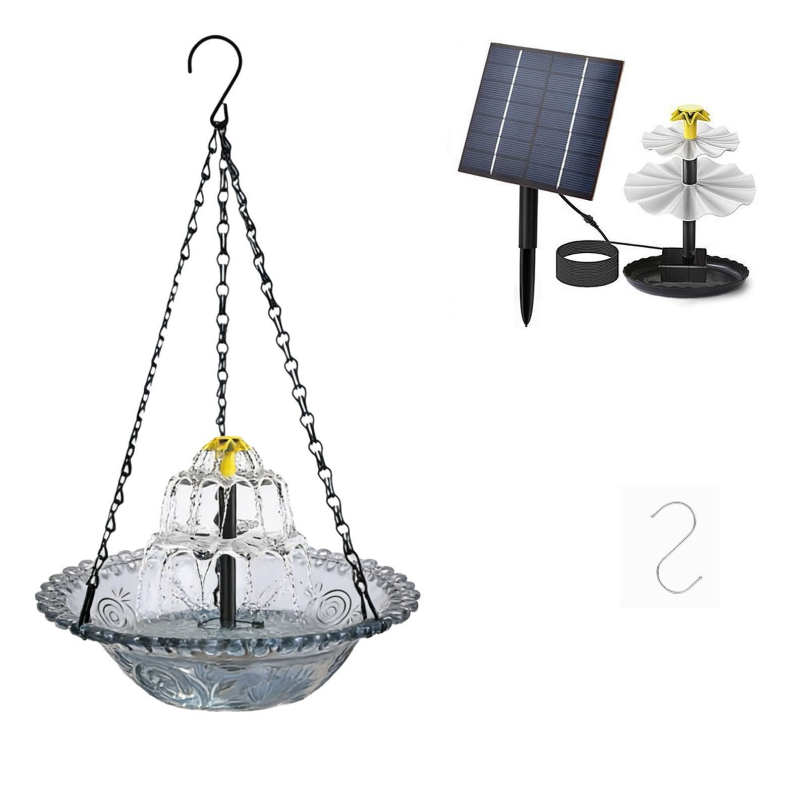 Cheapark Solar Hanging Bird Feeder Floating Outdoor Garden Decor Wild Bird Watching Supply For Patio Patriotic Festival Use