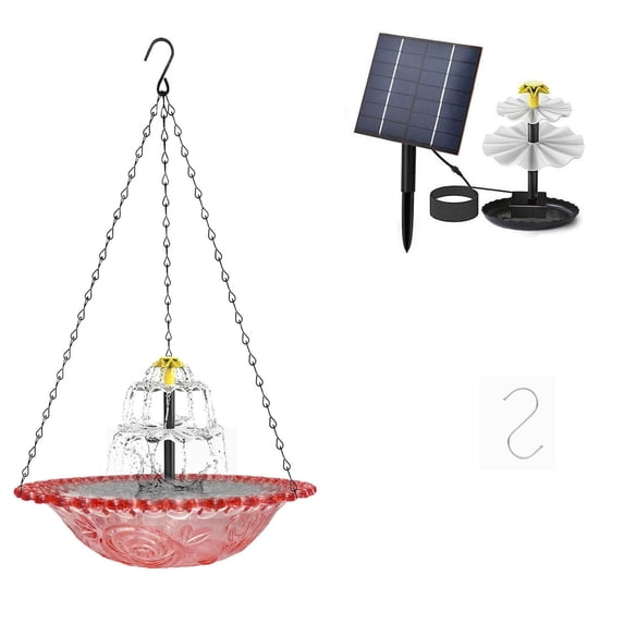 Cheapark Solar Hanging Bird Feeder Floating Outdoor Garden Decor Wild Bird Watching Supply For Patio Patriotic Festival Use