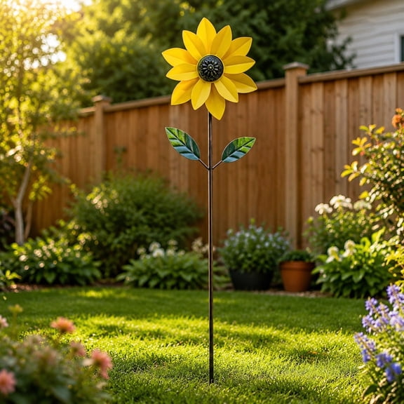 Cheapark Spinning Windmill Stake Rotating Garden Wind Spinner Colorful Dynamic for Yard Lawn Pathway Outdoor Ground Decor Gift