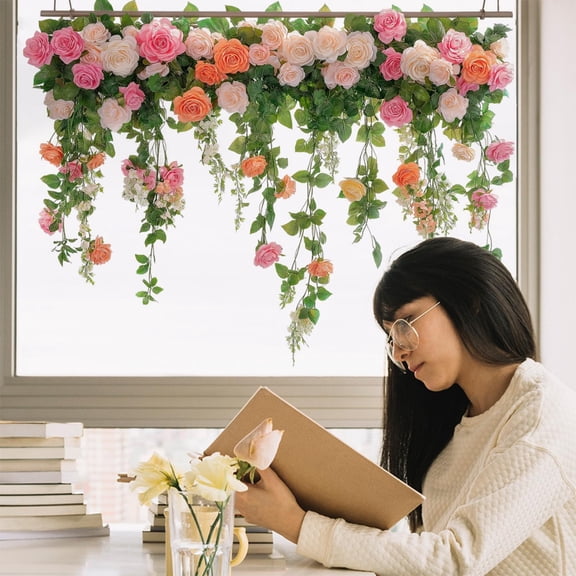 Cheapark Spring Floral Green Vine Butterfly Wall Sticker Vinyl Decal for Home Bedroom Living Room Easter Daily Decor