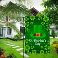 thumbnail image 1 of Cheapark St. Patrick's Day Double Layer Hanging Garden Flag Outdoor Courtyard Decoration Shamrocks Background Green, 1 of 8