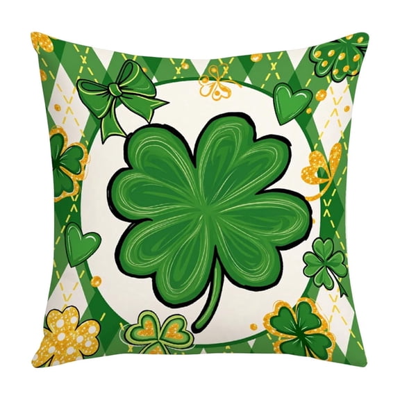 Cheapark St. Patrick's Day Green Themed Holiday Decorative Cushion Pillow