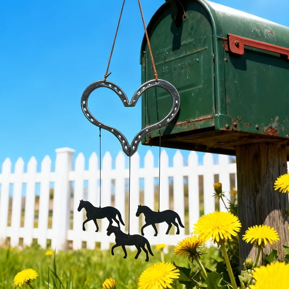 Cheapark St. Patrick's Day Lucky Horseshoe Wind Chime Irish Themed Decor For Home Patio Porch & Garden Festive Accents