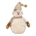thumbnail image 1 of Cheapark Stuffed Christmas Snowman Figurine - Cute Design with Scarf & Snowflakes Holding Cup, Indoor Home Gift Decor, 1 of 8
