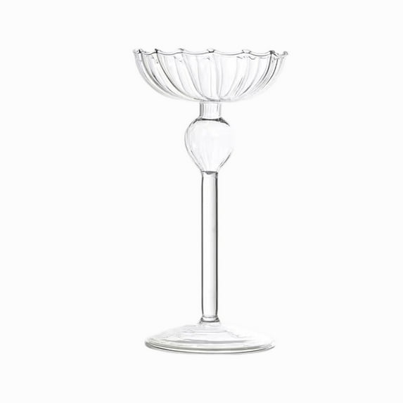 Cheapark Tall Glass Candle Holders Striped Candelabra Cups Romantic Candlelight Dinner Wedding Home Decor Multiple Heights Stylish Accents