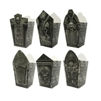Cheapark Tombstone Popcorn Bucket Candy Box - Halloween Scene Layout Decor - Skull Party Snack Container - Reusable Display