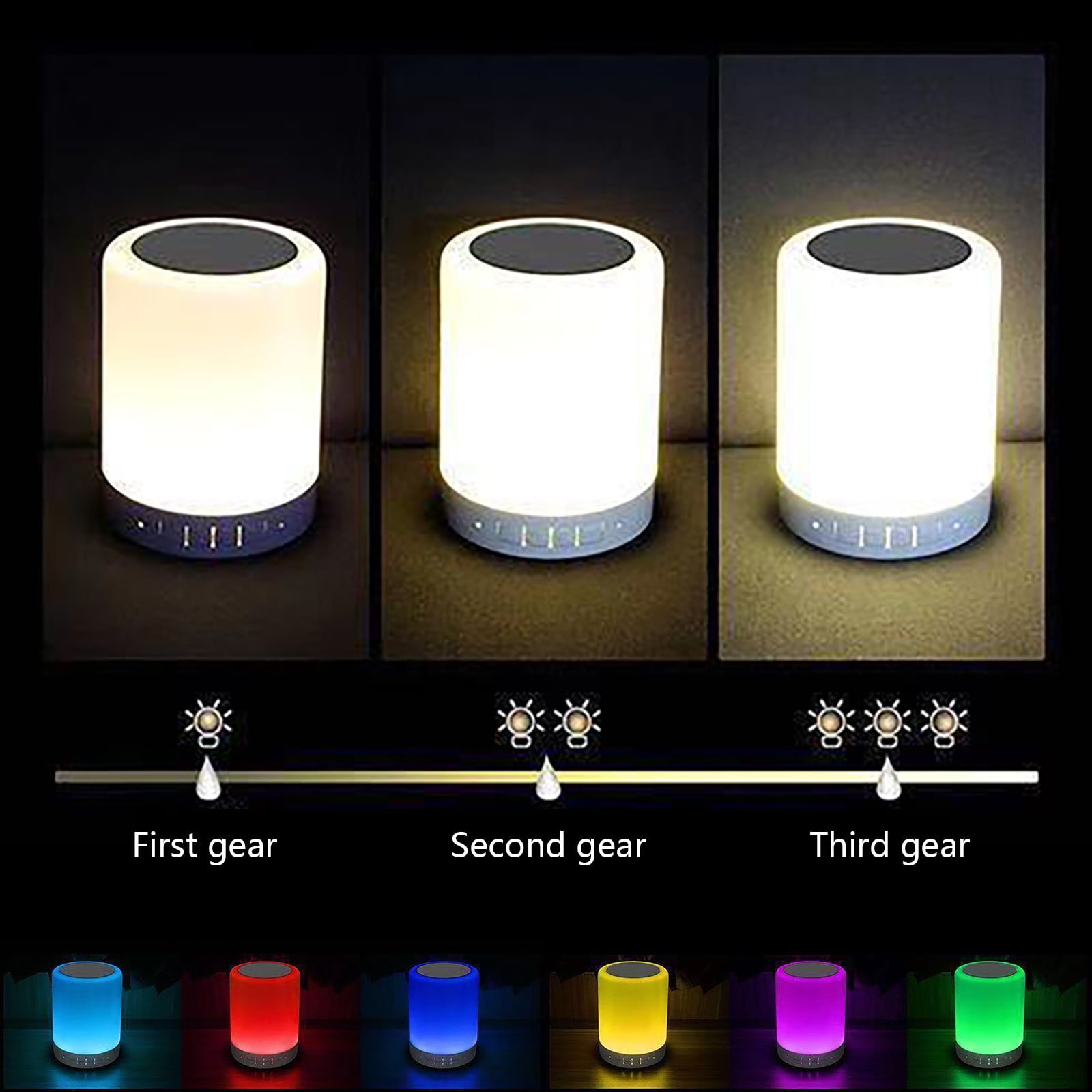 Cheapark Touch Activated Color Changing Bluetooth Speaker Night Light With TF Card Slot Gift