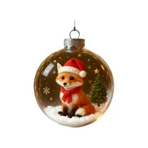 Cheapark Transparent Crystal Christmas Ball Ornaments - 3D Small Animal Design, Sparkling Jewelry-Inspired Pendants for Tree & Holiday Gifts