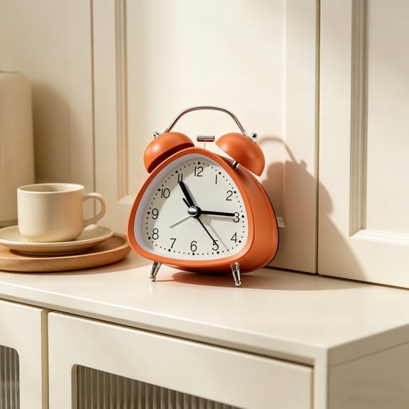 Cheapark Triangular Desk Clock Minimalist Night Timepiece Modern Geometric Style for Bedroom Indoor Desktop Space Daily Household Bedroom Simple Ornament Gift