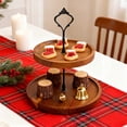thumbnail image 1 of Cheapark Two Tier Wooden Layered Cupcake Stand Dessert Tower, Wood Serving Tray For Tea Party Wedding Christmas, Cookie Candy Buffet Display Stand For Kitchen Decor Gift, 1 of 6