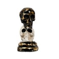 thumbnail image 1 of Cheapark Two-Tone Skull Candlestick Holder Halloween Home Holiday Resin Ornament For Table Centerpiece Mantel Spooky Gothic Decor, 1 of 6