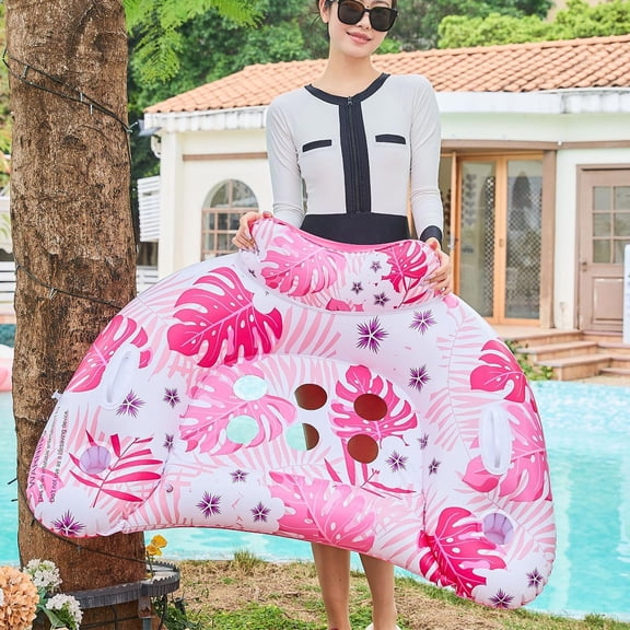 Cheapark U Shaped Inflatable Floating Chair With Handle Wear Resistant Water Gear For Poolside Summer Outdoor Relaxing Leisure Use