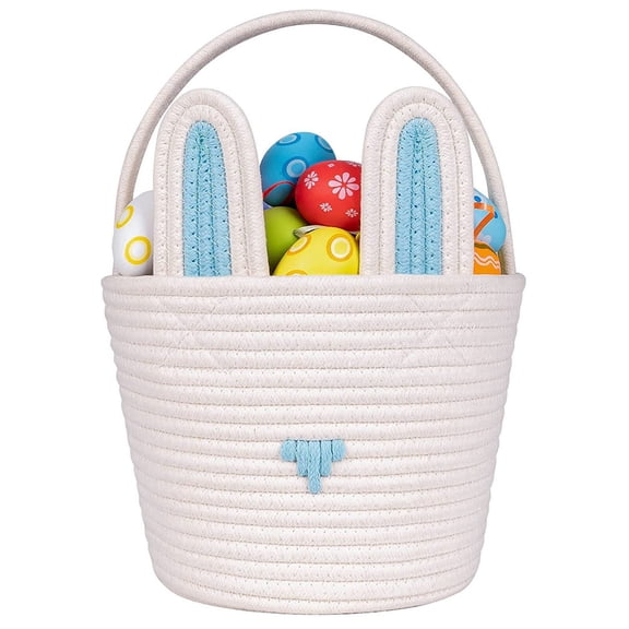 Cheapark Valentine's Day Bunny Themed Empty Storage Basket With Handle Soft Fabric Design Festive Gift Organizer For Home Events