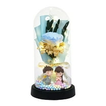 Cheapark Valentine's Day Everlasting Flower Bouquet - Glass Cover Soap Rose Gift Arrangement Romantic Long-lasting Gift For Girl friend Wife Birthday Practical