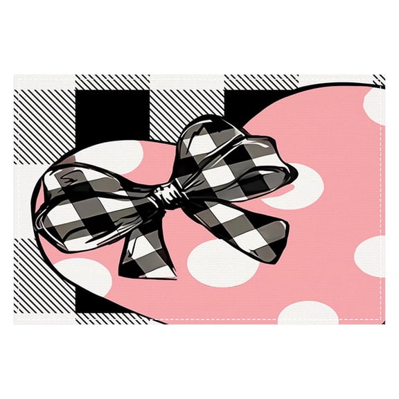 Cheapark Valentine’s Day Linen Meal Mats - Printed Insulation Table Mats, Home Kitchen Essential, Heart-Themed Design for Romantic Dining Experiences