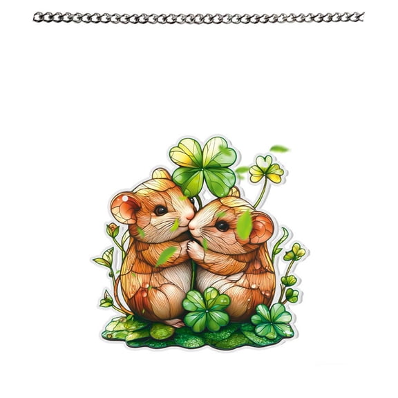 Cheapark Valentine's Day Themed Squirrel Animal 2D Acrylic Balcony Garden Decor Hanging Ornament
