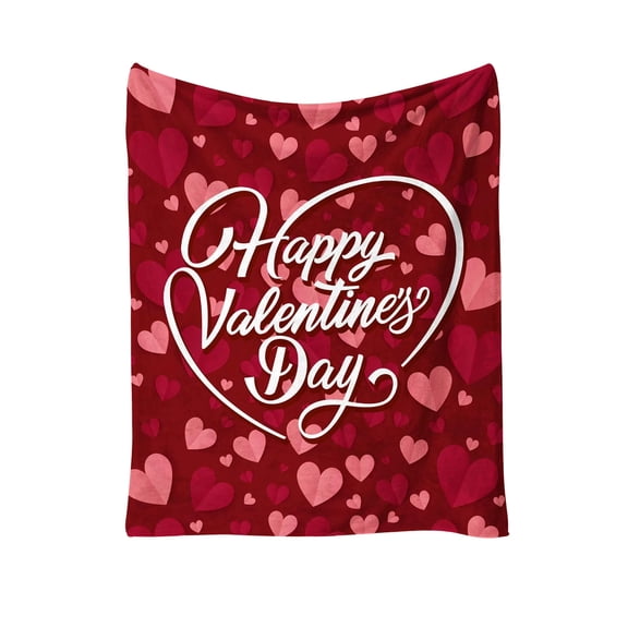 Cheapark Valentines Day Flannel Blanket - Digital Print Design, Soft Nap Cover for Couch & Bed, Cozy Decor for Couples & Daily Use
