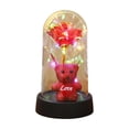 thumbnail image 1 of Cheapark Valentines Day Gift Ambient Glow Preserved Flower Teddy Bear Heart Rose Ornament Decorative Night Light for Romantic Hom e, 1 of 6