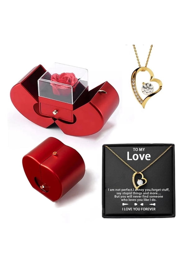Valentines Day Necklace Gift Box Set Romantic Festive Packaging For Jewelry Perfect For Couples Anniversary Celebration