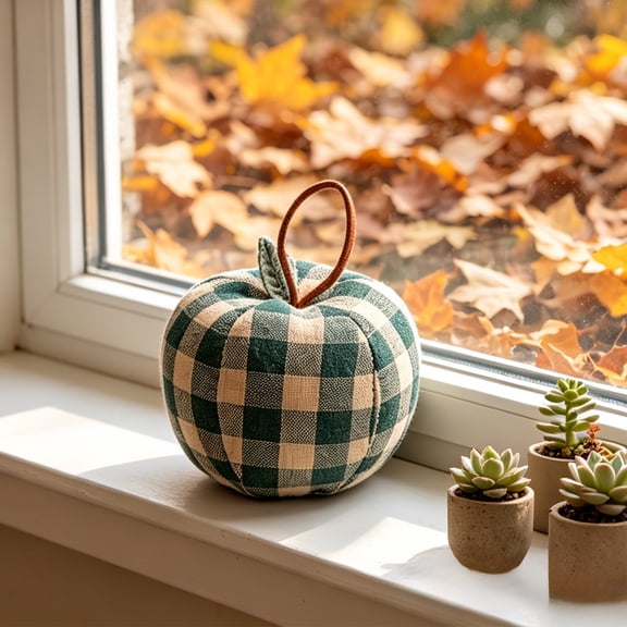 Cheapark Vintage Stuffed Fabric Apple Ornaments, Farmhouse Home Kitchen Shelf Tabletop Decor for Fall, Thanksgiving & Daily Interior Display, 3.14×3.93in, Set of 3