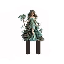 Cheapark Whimsical 2D Celestial Garden Stake - Flat Outdoor Courtyard Decoration Prop, Festive Winter Holiday Yard Accent