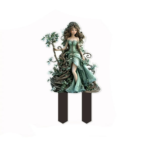 Cheapark Whimsical 2D Celestial Garden Stake - Flat Outdoor Courtyard Decoration Prop, Festive Winter Holiday Yard Accent