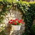 thumbnail image 1 of Cheapark White Hanging Basket Bamboo Weave Suspended Planter chain equipped pot for flower greenery balcony patio wall home garden white textured planter Gift, 1 of 6