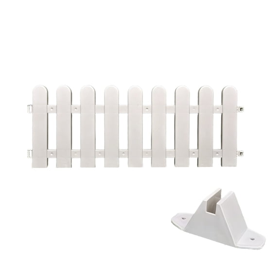 Cheapark White Plastic Garden Fence with Stakes Set, Decorative Border Fencing for Lawn Flower Bed, Edging Fence for Christmas Tree Vegetable Garden Outdoor Landscapes Gift