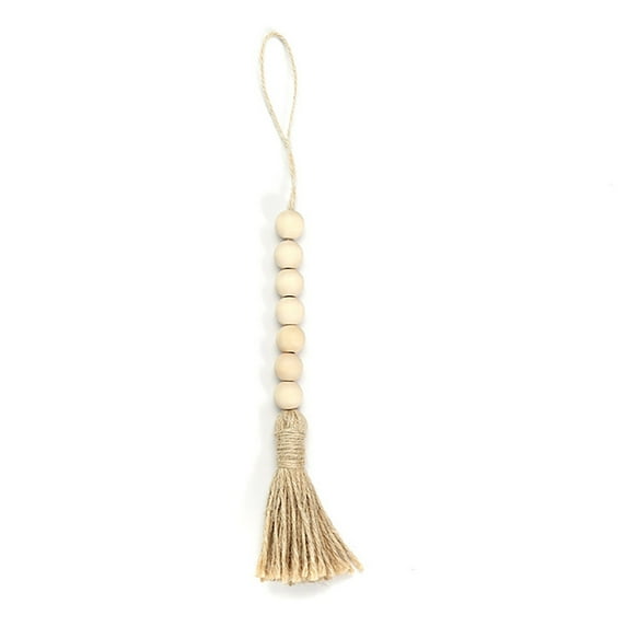 Cheapark Wood Beads Garland with Tassels 5 Styles Beads Natural Wooden Bead