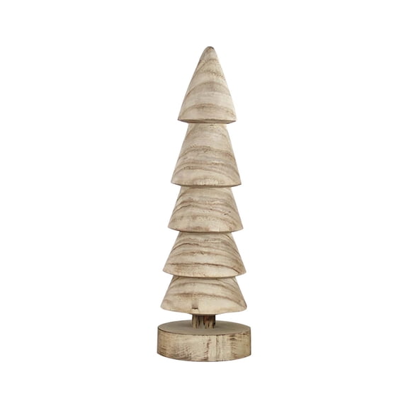 Cheapark Wooden Log Christmas Tree Decorations - Handcrafted Desktop Props, Rustic Design for Home Ambiance & Holiday Craft Displays