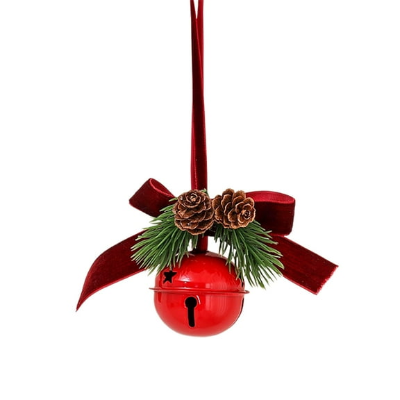Cheapark Wrought Iron Christmas Bells Ornaments - Red Velvet Bowknot Accents - Luxurious Festive Decor for Xmas Tree Holiday