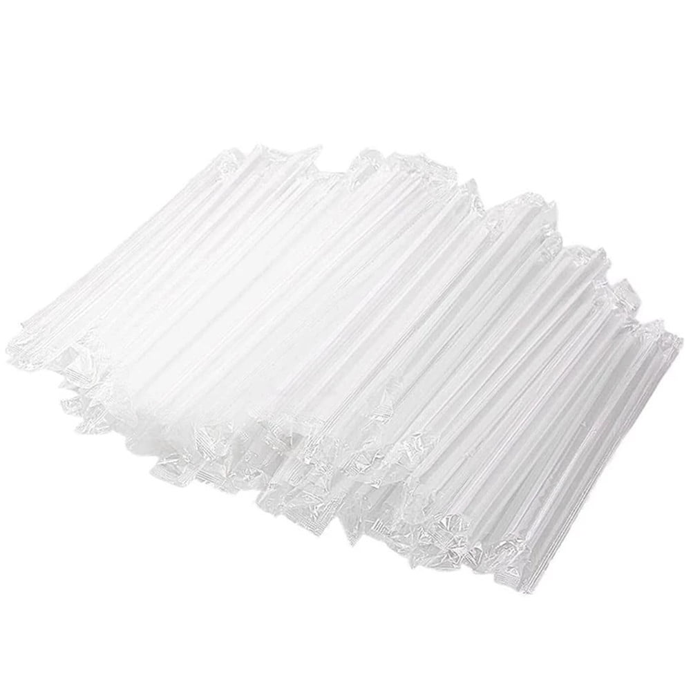100 Pack Disposable Jumbo Plastic Straws for Drinking Smoothies & Bubble  Boba Tea, Individually Wrapped Large Wide Fat Straw for Milkshakes, 9.5x0.5