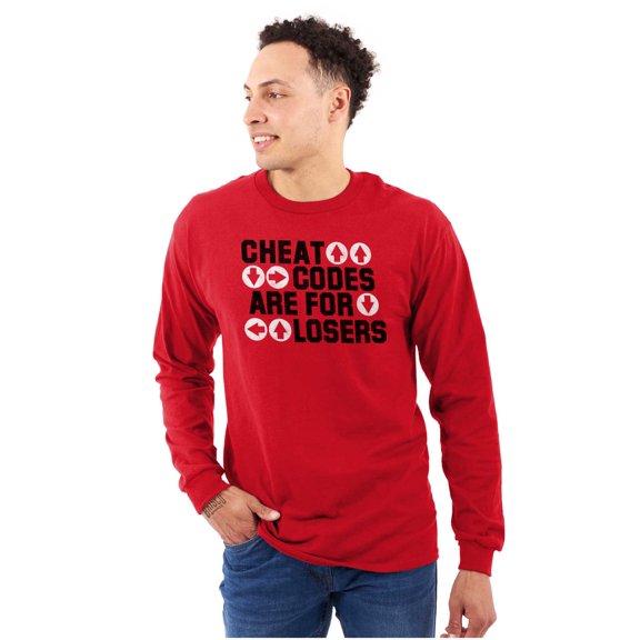 Cheat Codes For Losers Video Gamer Long Sleeve TShirt Men Women Brisco Brands M